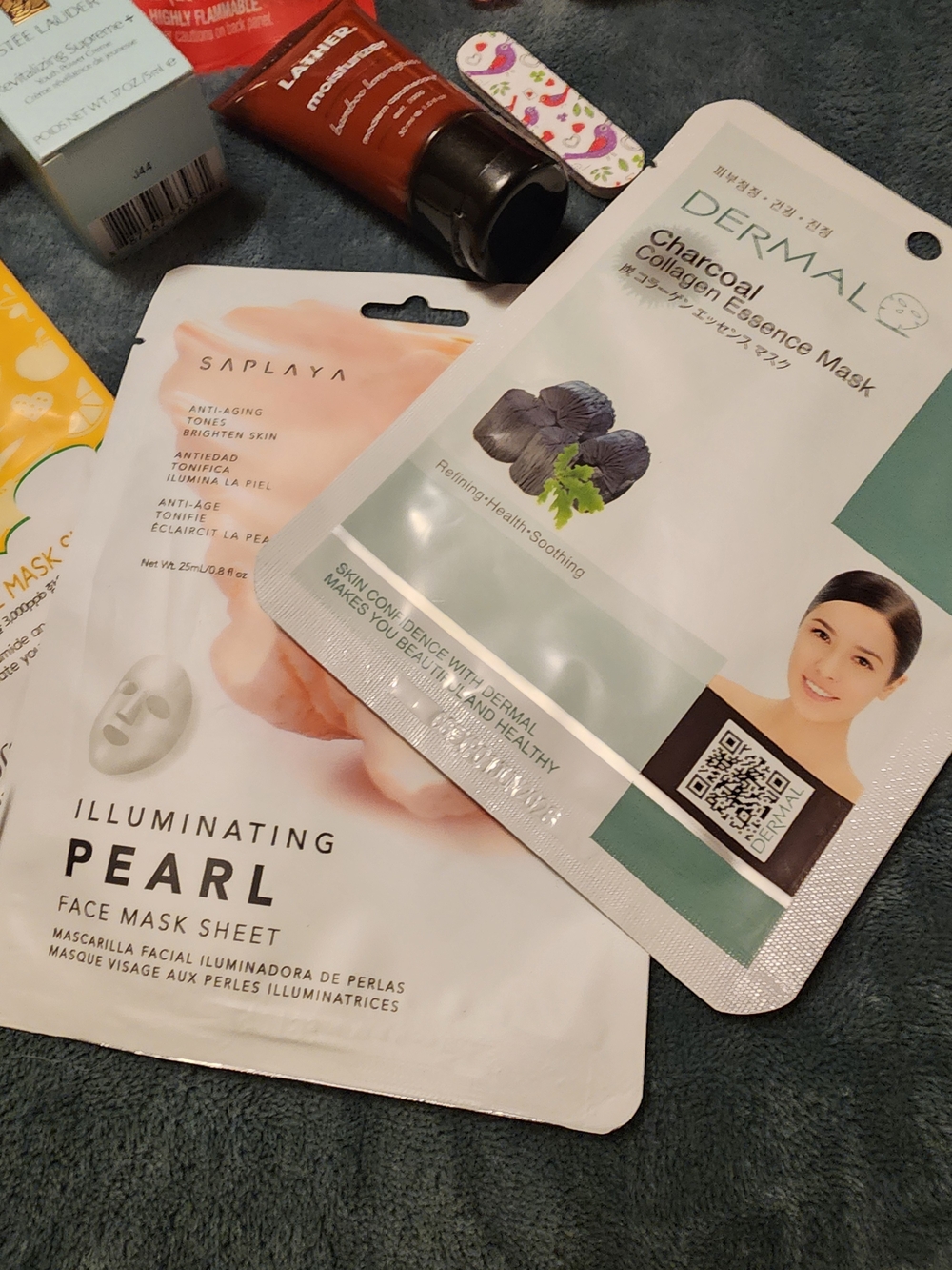 Orange & Pink Cosmetic Pouch with Pom Pom Keychain Beauty Bundle Over $75 Value - Picture 8 of 12